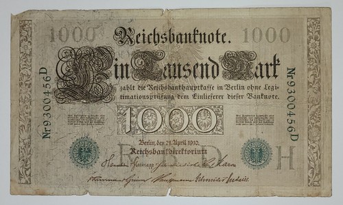 1910 german 1000 reichsmark - german,