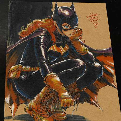 Batgirl art print signed - print,