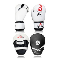 WARX Boxing Gloves and Focus Pads Set Hook & Jabs Mitts Punch Gym Training MMA
