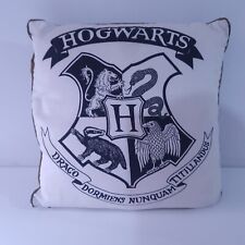Harry Potter White Cushion Hogwarts Castle Crest With Houses And Animals