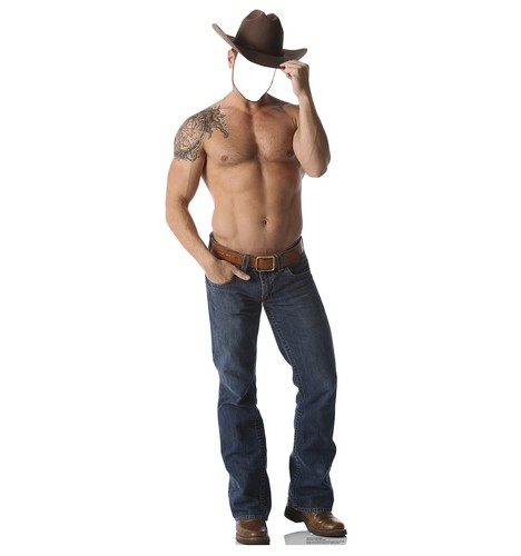 Life size shirtless cowboy - life-size,
