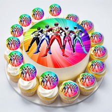 Power Rangers Superheroes  Personalised Edible Print Cake Cupcake Toppers