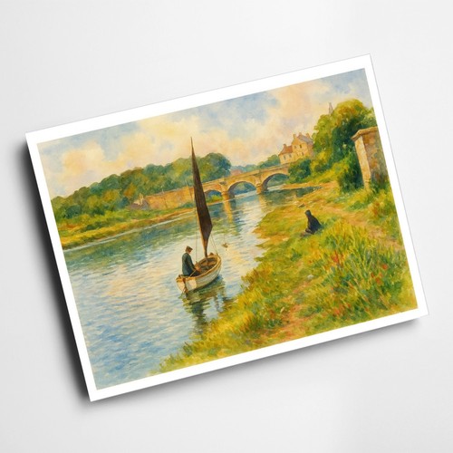 Print river town - print,
