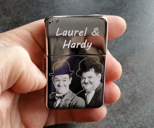 Laurel and hardy engraved - and,