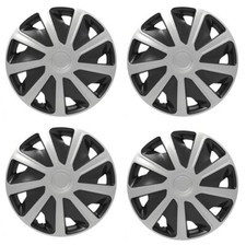 4x Silver/Black 15" Inch Deep