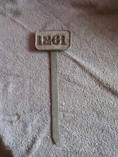 Antique Vintage Cemetery Grave Marker Sign Quirky House Number 1261 Goth Wicca