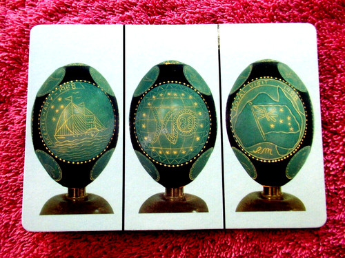 Hand crafted emu egg rep - hand,