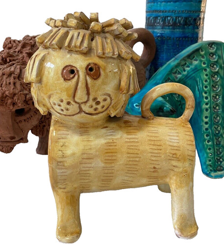 Studio pottery yellow lion - pottery,