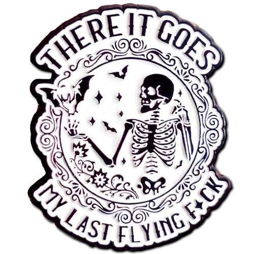 Funny skeleton bat enamel - bat,
