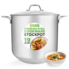 1 X New Nutrichef NCSP20 20 Quart 19L Stainless Steel Stockpot Sauce-Pan & Lid