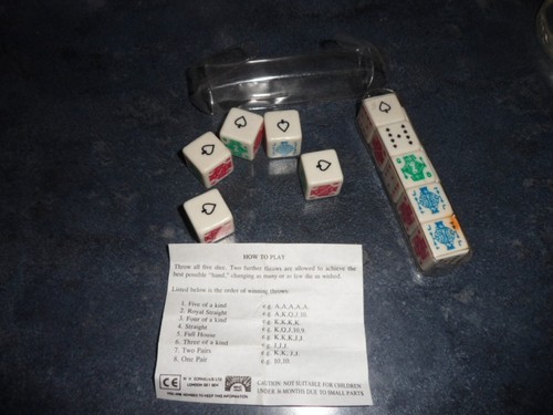 Set poker dice packet - of,