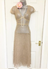 Coast ❤️Gold Mesh Gatsby 20’s dress size 16 Vintage Style Tea Wedding