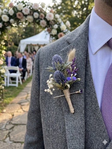 Scottish thistle boutonniere - scottish,