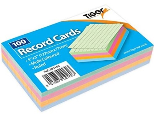 Tiger record colour cards - tiger,