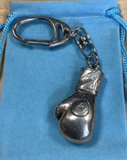 Boxing Glove - Quality Chunky 3D Silver Pewter Keyring (P)