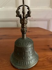 Fine Tibet Tibetan Bronze Temple Hand Bell w/ Dorje shaped handle ca. 20th c.