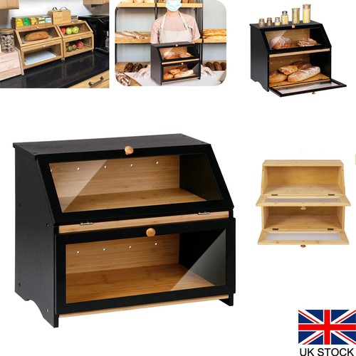 Tier bamboo bread bin - bamboo,