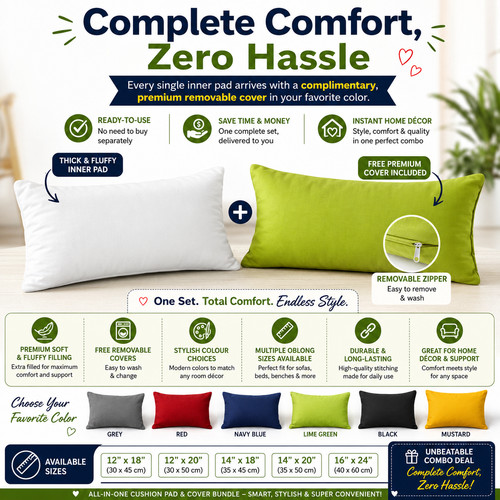 Oblong cushion inner - inner, pads