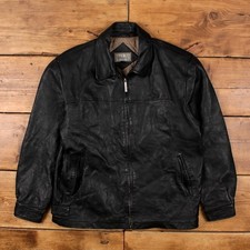 Vintage Cougar Leather Jacket M Car Coat Black