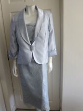 Zeila Donna Silver grey Lace/beaded Occasion 3 piece suit Size 48 (Size 20)