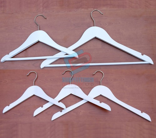 White wooden coat hangers - wooden,