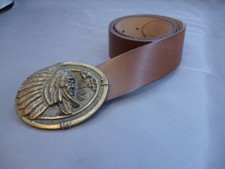 Red Indian buckle Plain Brown