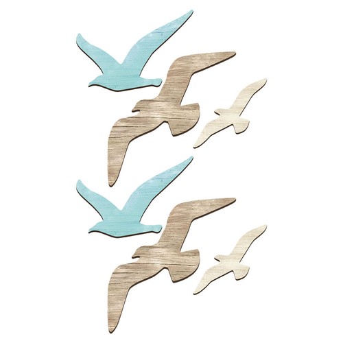 Pcs wooden seagulls decor - 6,