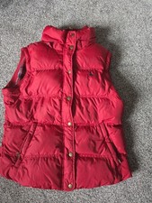 Jack Wills Red Gilet With Detachable Good Ladies Size 12 Faux Fur Hood