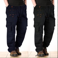 Mens Cargo Combat Work Trousers Size 32 to 44 Black Navy Trousers Knee Pads