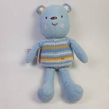 M & S Stripy Ted Blue Bear