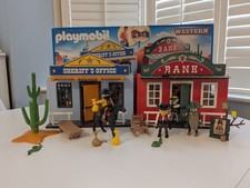 PLAYMOBIL WESTERN TAKE A LONG SHERIFF AND BANK SET 70012
