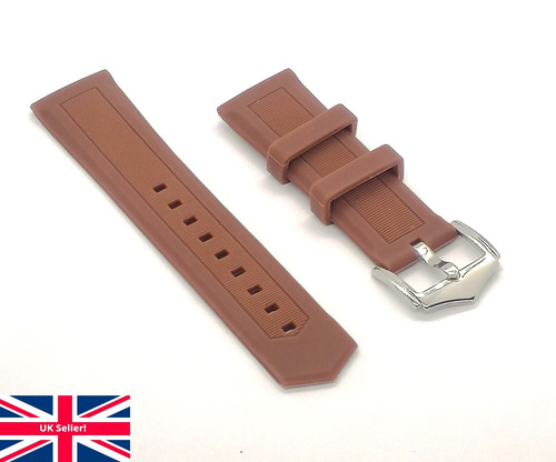 Brown silicone rubber watch - silicone,