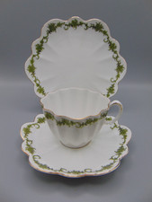 ANTIQUE AUSTRIAN GREEN FLORAL