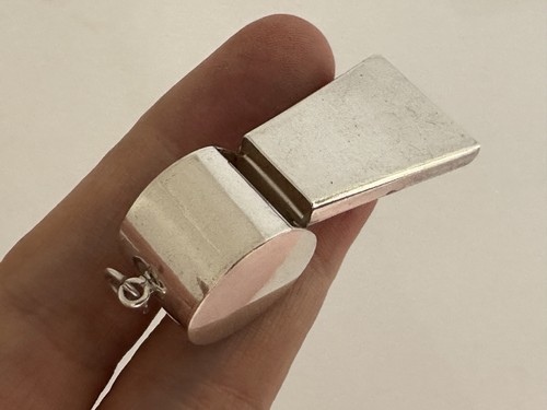 Vintage solid silver whistle - silver,