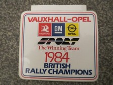 1984 VAUXHALL-OPEL BRITISH RALLY CHAMPIONS STICKER - NEW