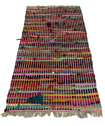 Rag rug primitive - rug, art