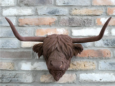 Flocked Highland Cow Head Wall