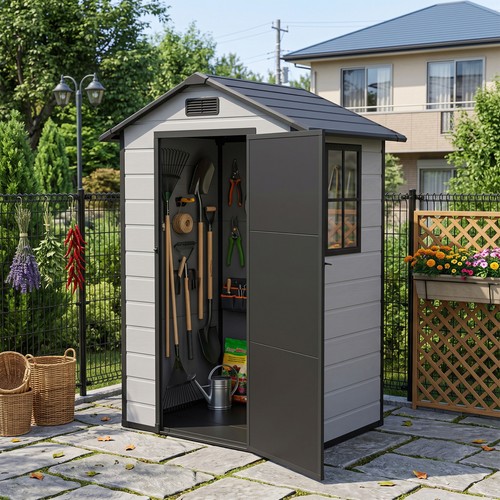 Small plastic garden shed apex - garden,
