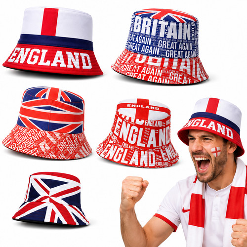 England flag bucket sun - flag, hat