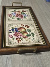 Vintage Ceramic Tile Tray With
