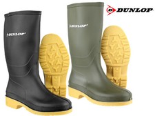 Boys Girls Dunlop Dull Wellingtons Wellies Rain Snow Waterproof Boots Sizes 10-8