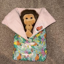 Vintage Little Monkey Lost Puppet In Jungle Blanket 11" Soft Toy Hosung 90