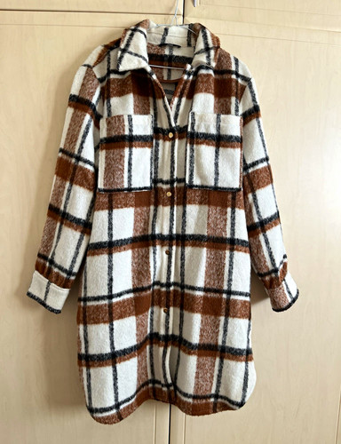Womens check fleece long - womens,