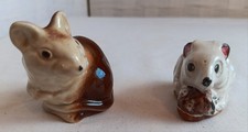 White Mouse & Brown Mouse Ceramic Mice Figures Ornaments Wildlife