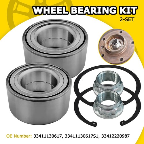 Rear wheel bearing - 2x, nut