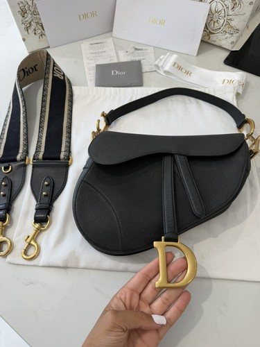 Dior saddle black leather - dior,