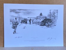 Nicolas TRUDGIAN military Art Print The Dangerous Road To Bastogne veteran signe