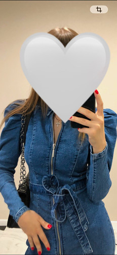 Bershka blue denim - denim, front