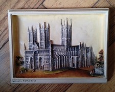 Old Ivorex Panel Of Lincoln Cathedral With Numerous Autographs On The Reverse