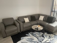 grey leather corner sofa